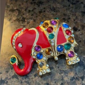 Colorful Elephant Brooch